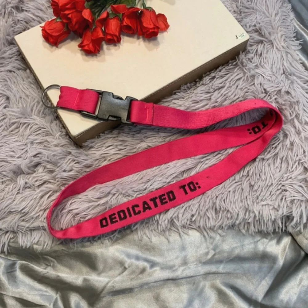 🌹Nike • Pink 'Dedicated To' Adjustable Lanyard